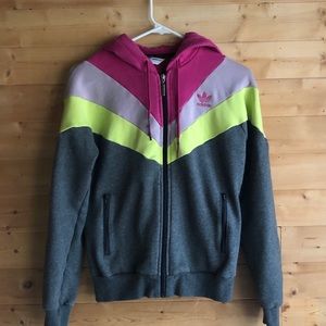 Adidas Trefoil Multicolor Zip Up Jacket Medium